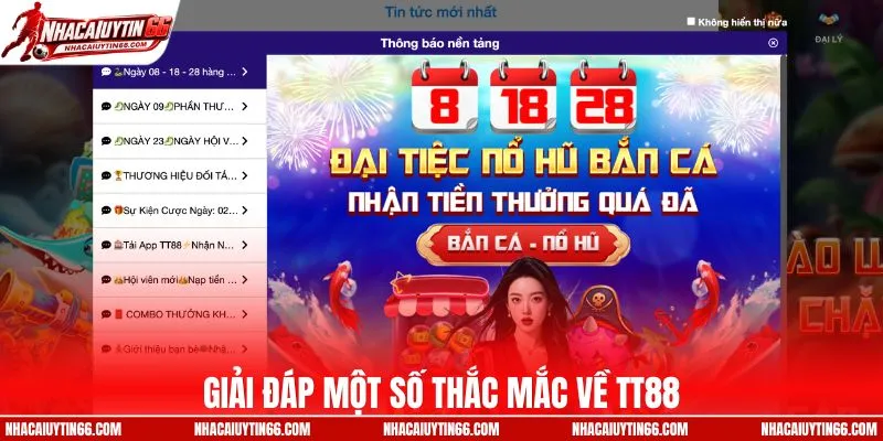 Giải đáp một số thắc mắc về TT88