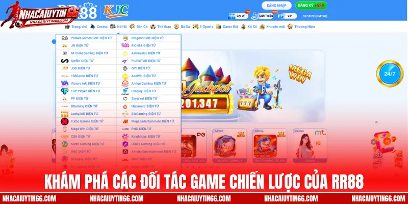 Khám phá các đối tác game chiến lược của RR88