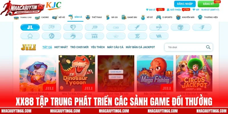 XX88 tập trung phát triển các sảnh game đổi thưởng